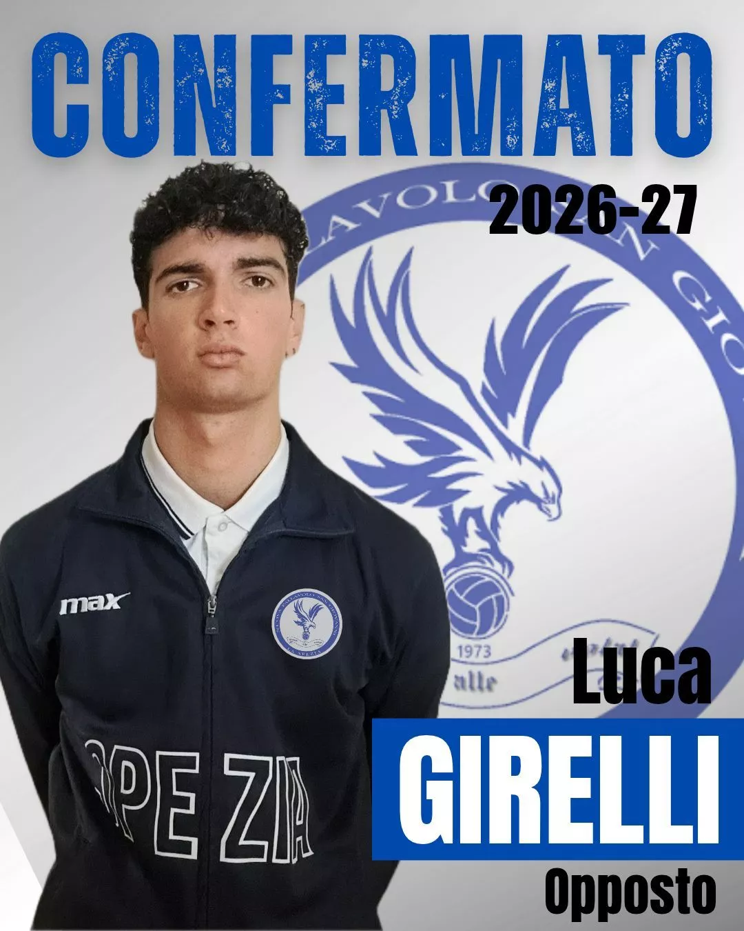 Luca Girelli. Opposto della Serie C e Serie D della Nuova pallavolo San Giovanni 2026-2027