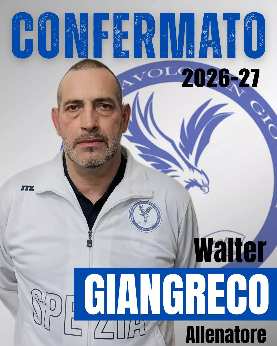 Giangreco Walter. Allenatore della Serie C e della Serie D della Nuova Pallavolo San Giovanni 2026-2027