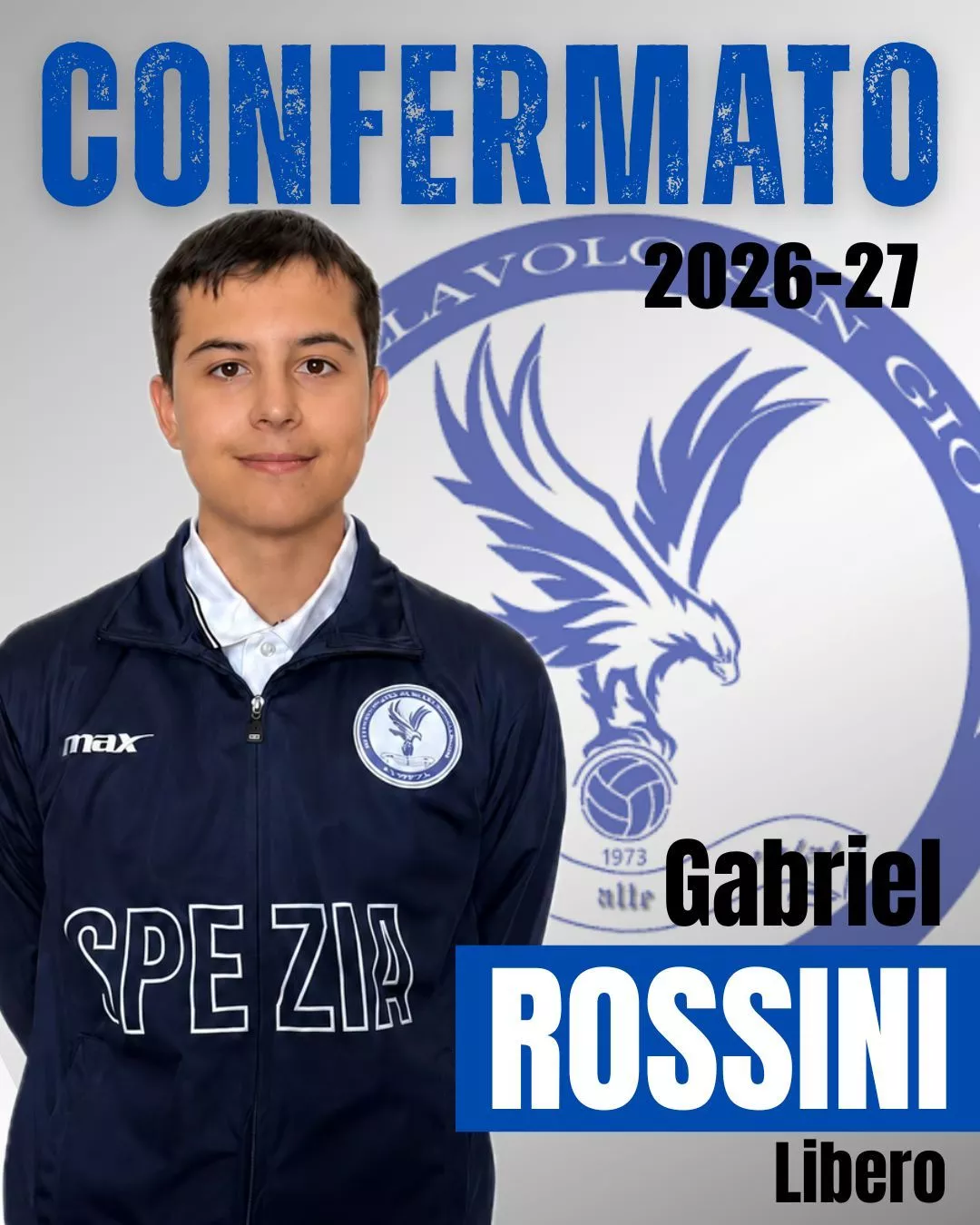 Confermato Gabriel Rossini, primo libero della società NPSG